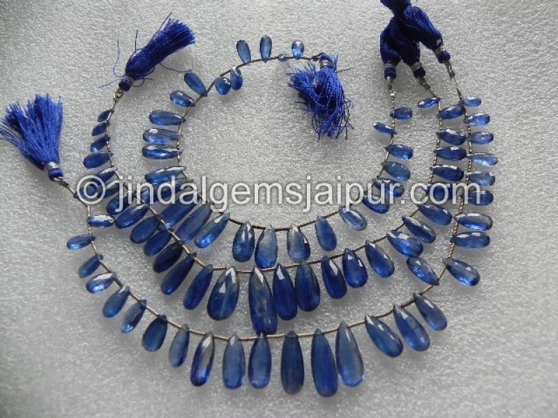 Kyanite Faceted Long Pear Shape Beads